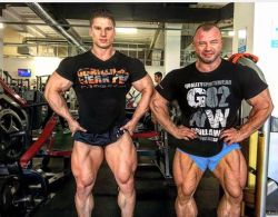 sannong: Andrej Mozolani and Tomáš Tabačiar - Monster and his growing pup.That ab shot! God they are both gorgeous and freaky as fuck.