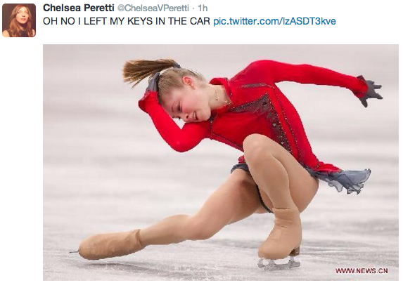 kittykoti:  CHELSEA PERETTI KILLIN IT ON TWITTER  Well well. The Winter Olympics