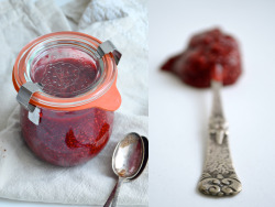 beautifulpicturesofhealthyfood:  Healthy Raw Raspberry Jam…RECIPE Ingredients: 2 cups (480mL) raspberries (you can use frozen – just thaw first) 3 tbsp. raw honey 3 tbsp. chia seeds