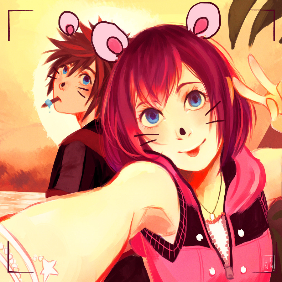 mintycolors:  don’t mind kairi stealing your phone to take selfies of her own