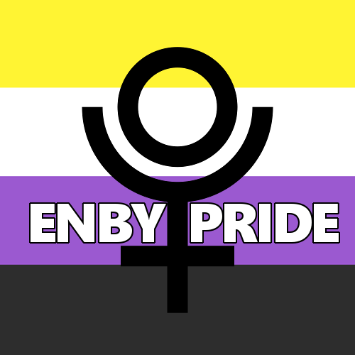 queerlection: [Image description - Image of the nonbinary pride flag with a pluto symbol on top and 