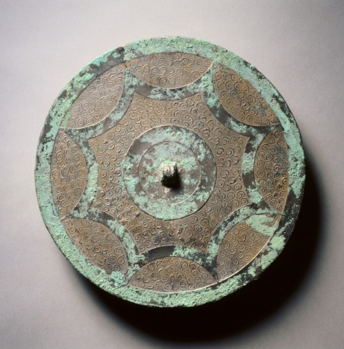 Mirror with Continuous Arcs against Whorl Pattern, 3rd Century BC, Cleveland Museum of Art: Chinese 