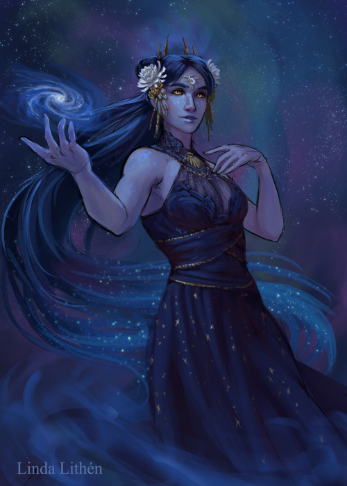 heroineimages: darantha: Night themed goddess for this week’s Patreon sketchpoll prompt :) Exquisite