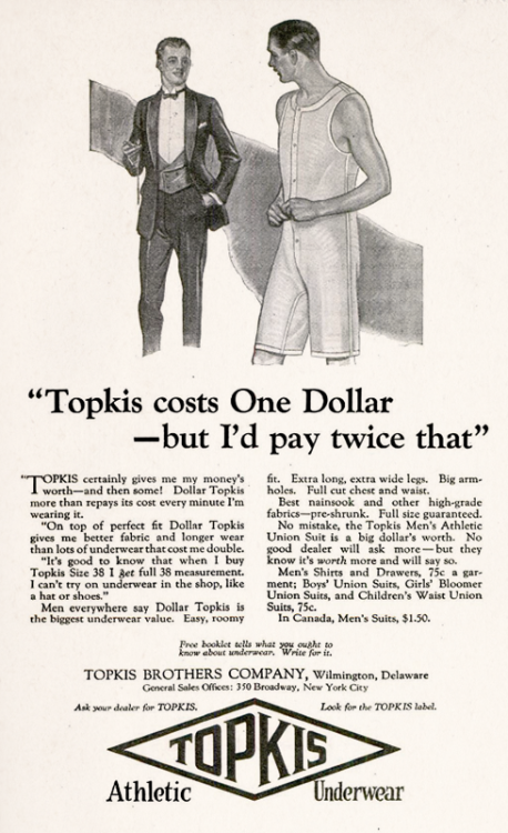 Topkis Underwear,  1923