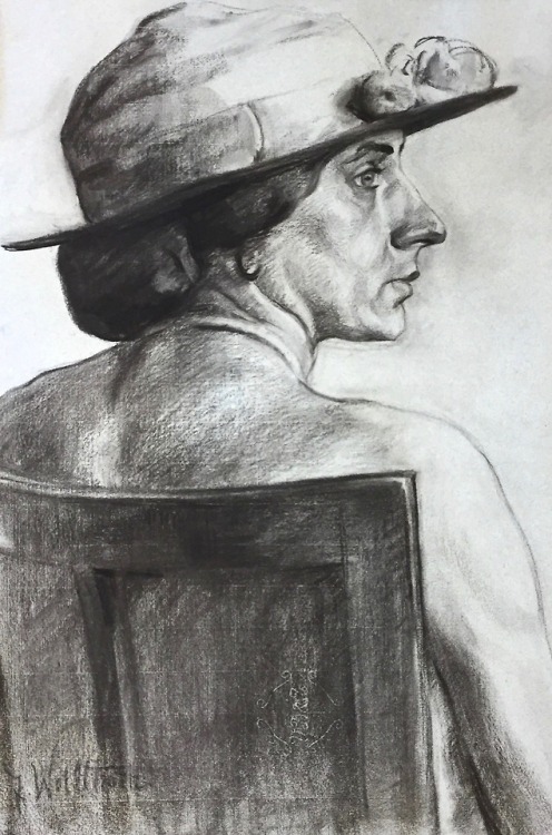 Portrait of  Ursula Vehrigs -   Julie  Wolfthorn German-Jewish, 1864-1944coal drawing , 62 x 47,4 cm