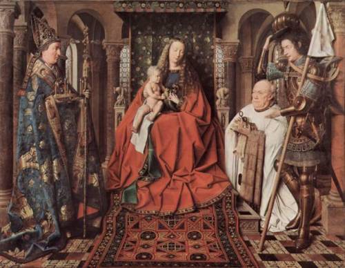 Madonna and Child with Canon Joris van der Paele, 1436, Jan van EyckMedium: oil,panelhttps://www.wik