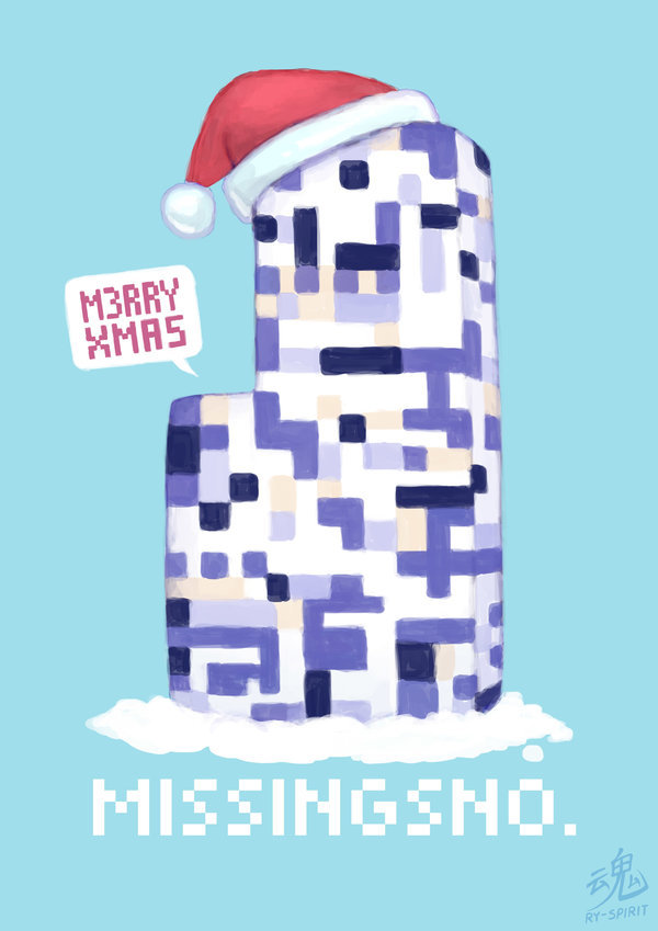 ry-spirit: MISSINGSNO. WISHES YOU ALL A HAPPY CHRISTMAS! Drawn by me Ry-SPirit 
