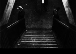 nebulously-burnished:Roy DeCarava, Subway Stairs Two Men, New York,1954