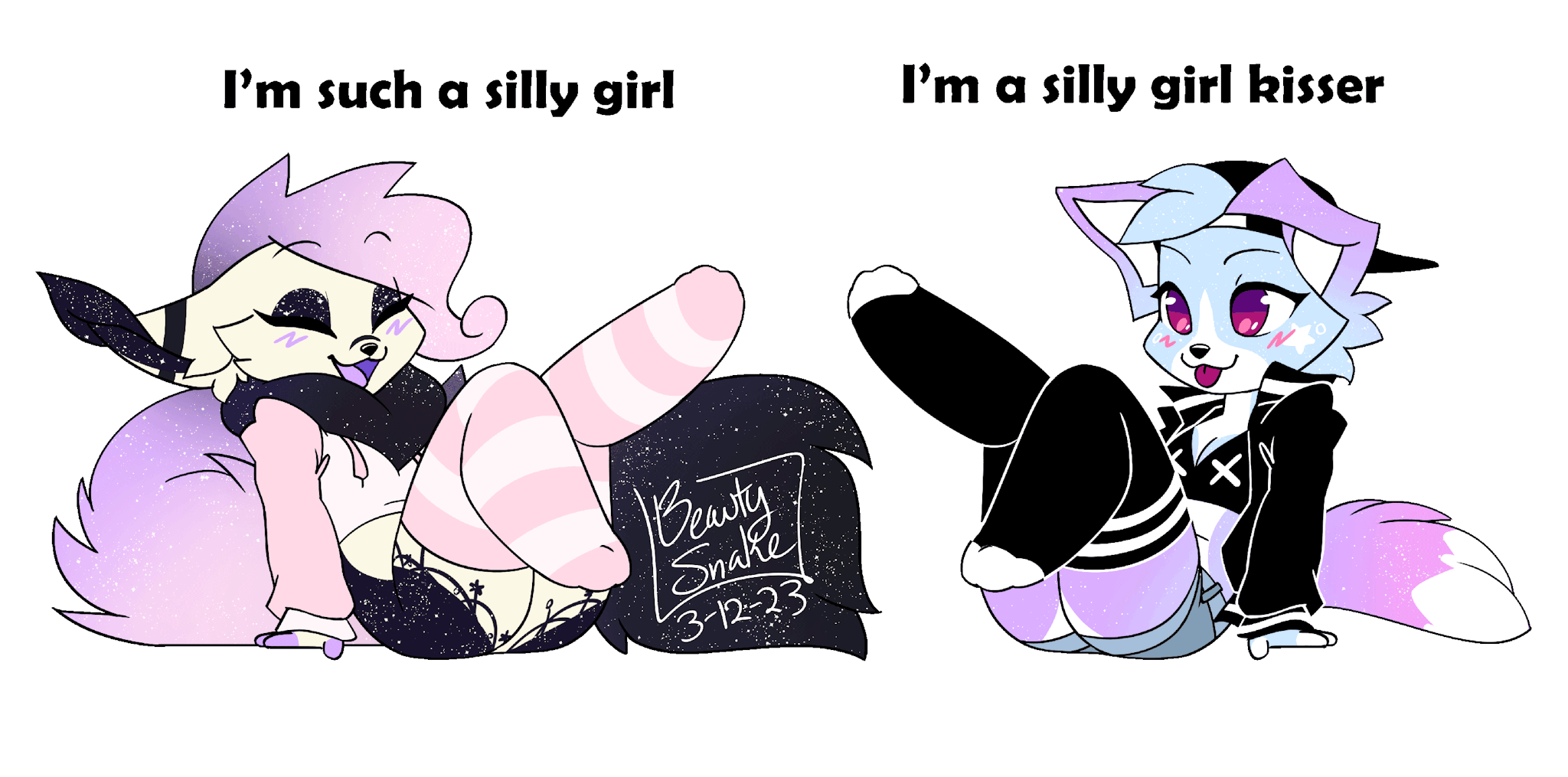 beautysnake:cant believe I never posted gay furries herePapillon + Chalcedony based on that gif by mintpaws on twitter that became a meme 