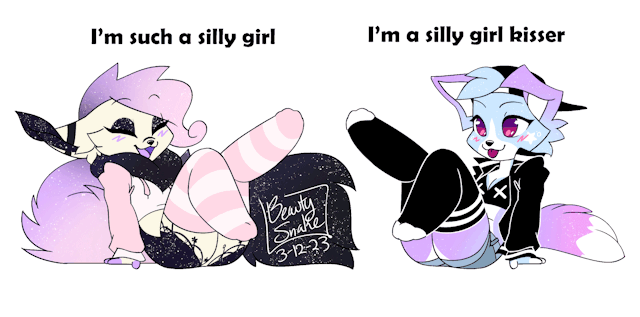 beautysnake:cant believe I never posted gay furries herePapillon + Chalcedony based on that gif by mintpaws on twitter that became a meme 