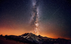 just&ndash;space:  the Milky Way seen from Mount Rainer  js