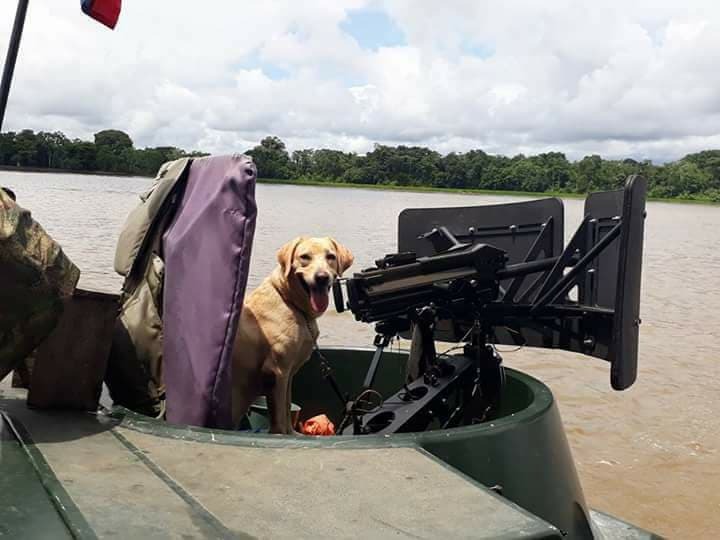enrique262:  Colombian Navy, 40mm automatic grenade launcher gunner onboard a LPR-40