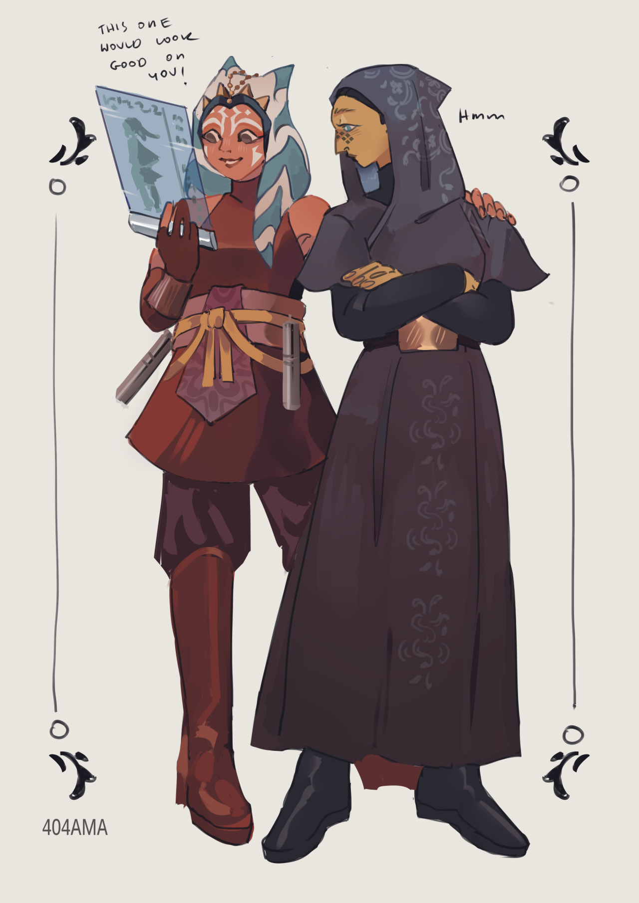 I just wanted them to hang out more!!!! ✨🌙  ART LOG ->  @404ama #star wars #sw the clone wars #ahsoka tano#barriss offee#barrissoka#sw fanart #star wars fanart #art