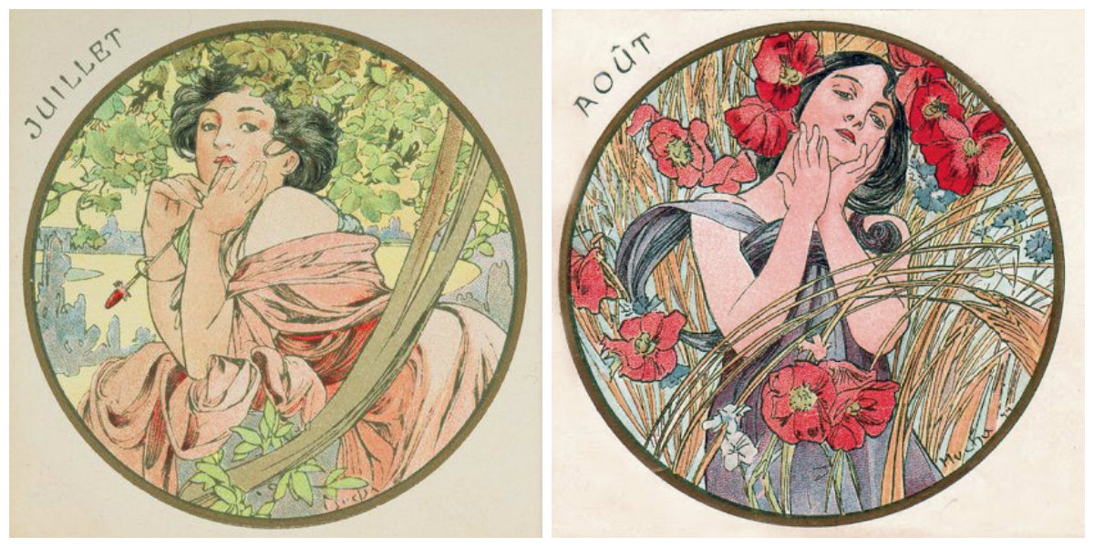 ladiesofthemonths:  english-idylls:  The Months of the Year series by Alphonse Mucha