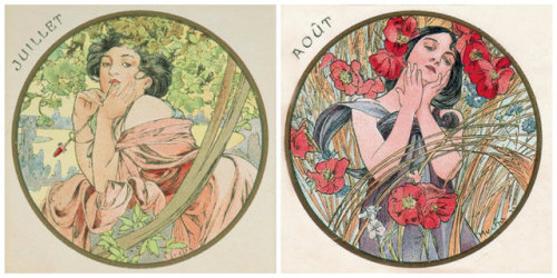 english-idylls: The Months of the Year series by Alphonse Mucha (1899).