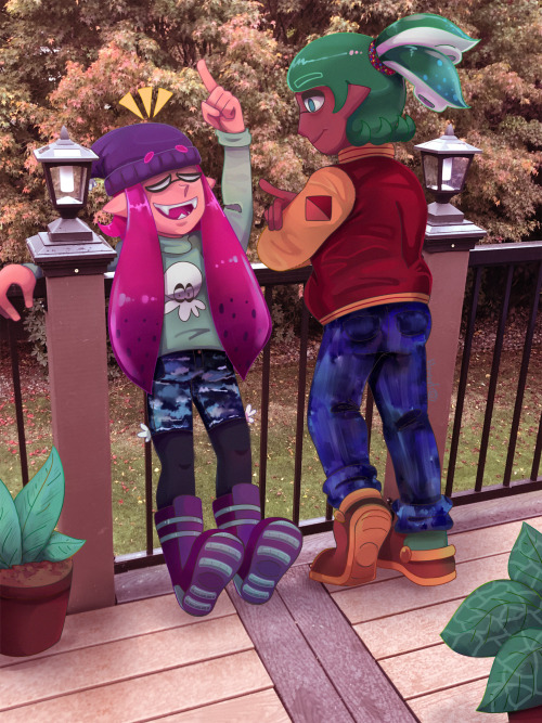 Pieces for splattershot zine! (I did not take the photo for the first one, but I did take the mushro