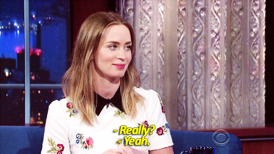 sandandglass:  Emily Blunt on the Late Show 