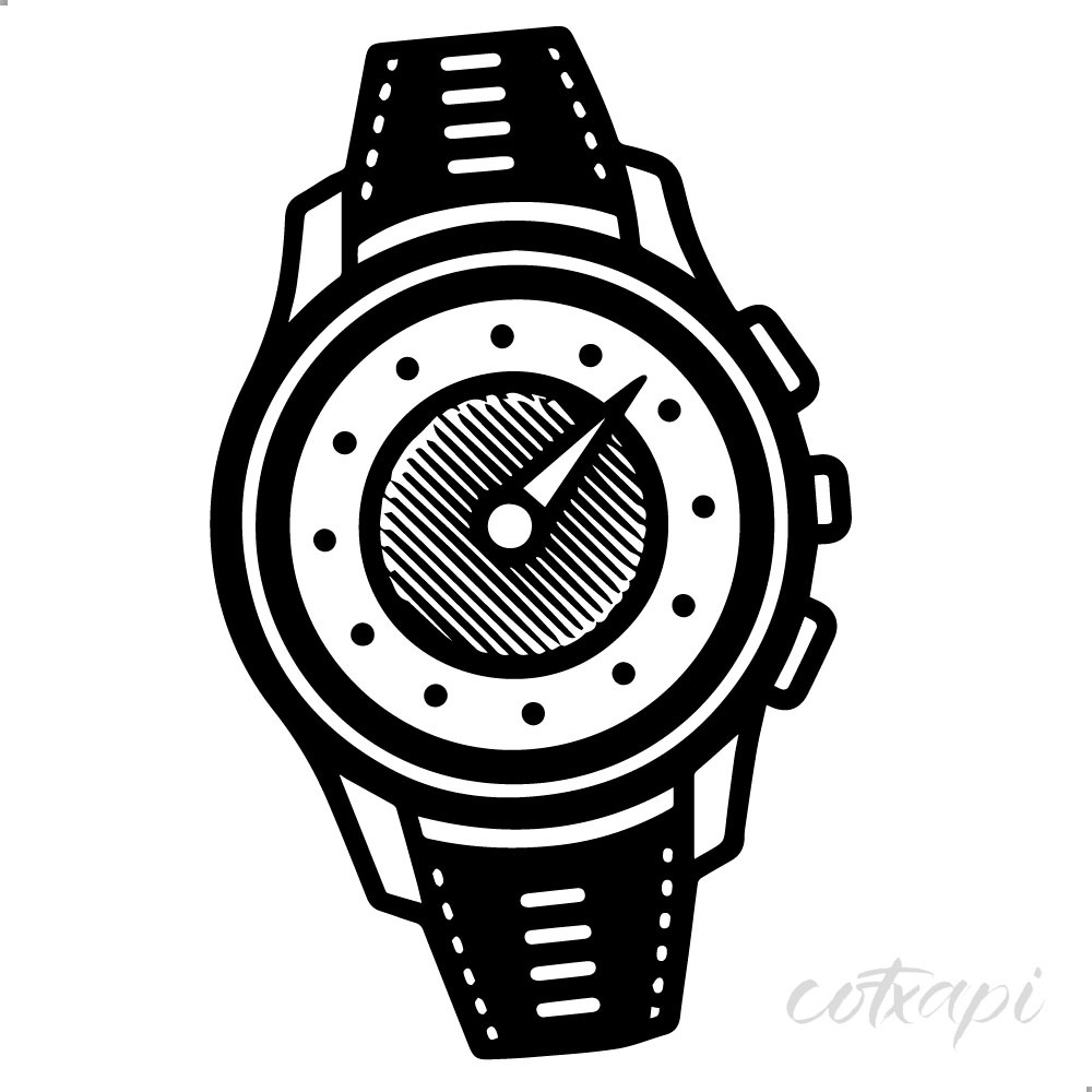 Watches icon in vector Quartz watches Chronograph watches Wrist watches outline in vector