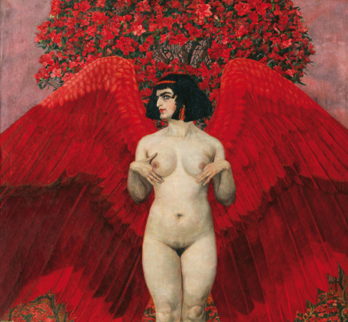 amare-habeo:Karl Mediz (Austrian, 1868 -  1945)  Red Angel (Roter Engel), 1902 Oil on canvas, 172 