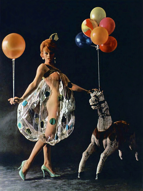 Balloon dress / pictorial &ldquo;The Nude Look&rdquo; / Playboy, July 1960 / photo by Bunny Yeager.