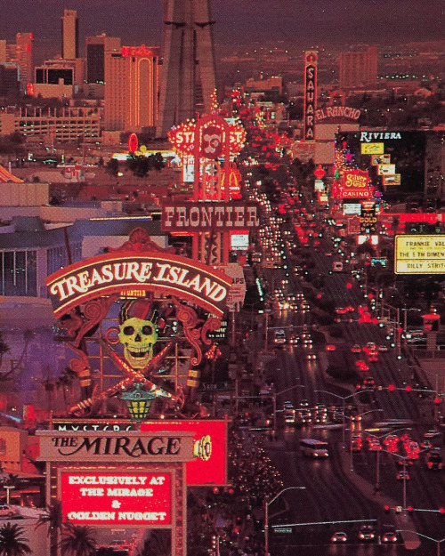 Las Vegas Strip, December 1993Postcard scans, from a series by William Carr.