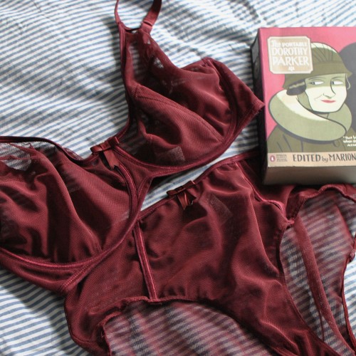 with-a-rare-device:Books & bras, my favorite things!@playfulpromises quarter cup bra & Edith
