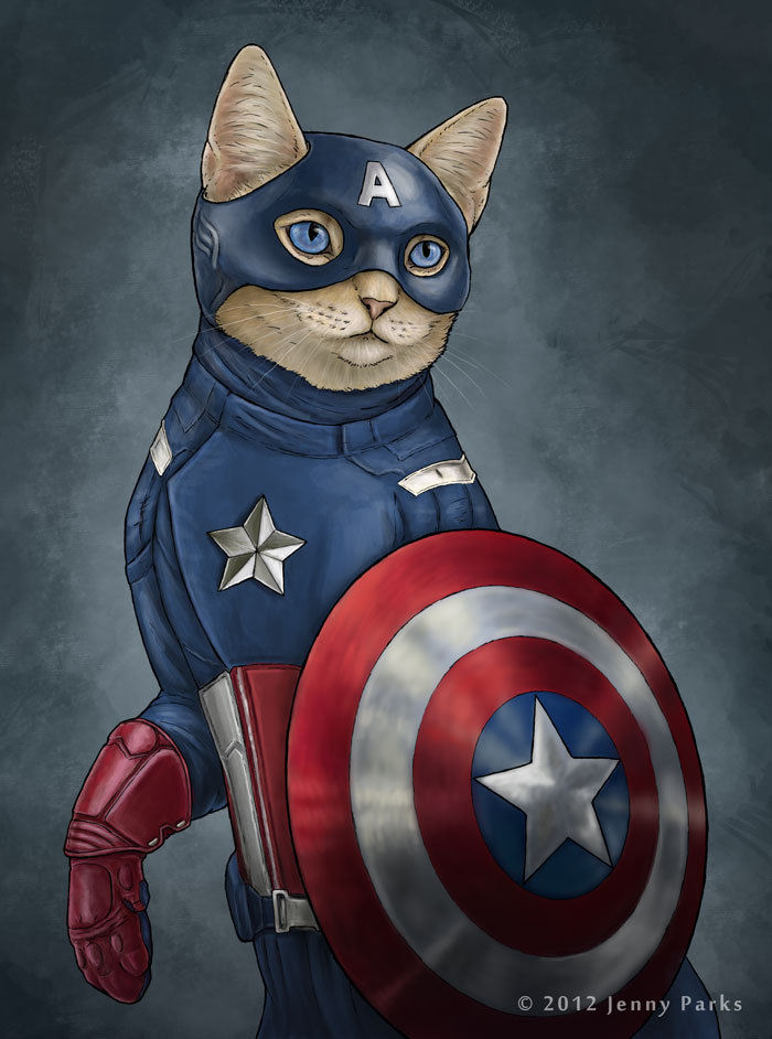 lafemmegeekita:  Jenny Parks Illustrations understands the importance of Caturday! 