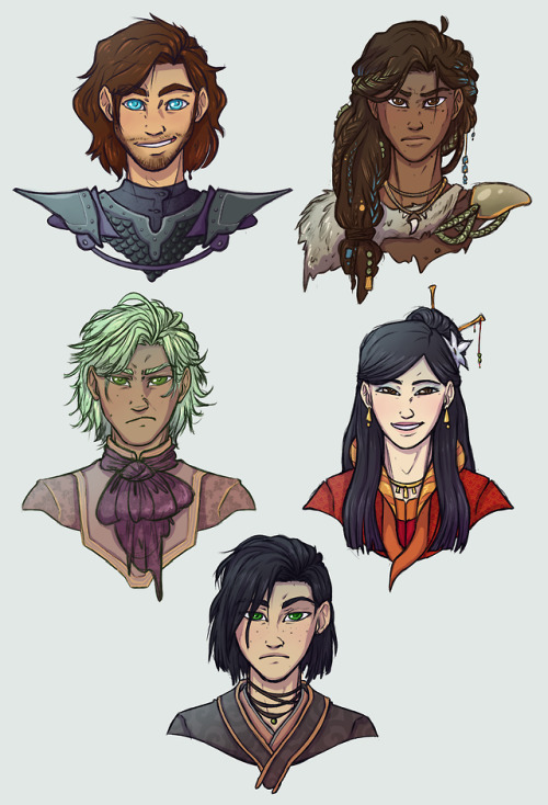 A set of bust commissions for @sianaithnid; some of the key NPC’s in their campaign. I had so much f