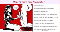 wanttoneed:  See? It’s not rocket science. Some notes: 1: “Shave his balls” isn’t really ncessary and it will take some time, but that time will be great prep and will set the scene nicely. 2: “Tie off his balls with a shoestring” - You don’t