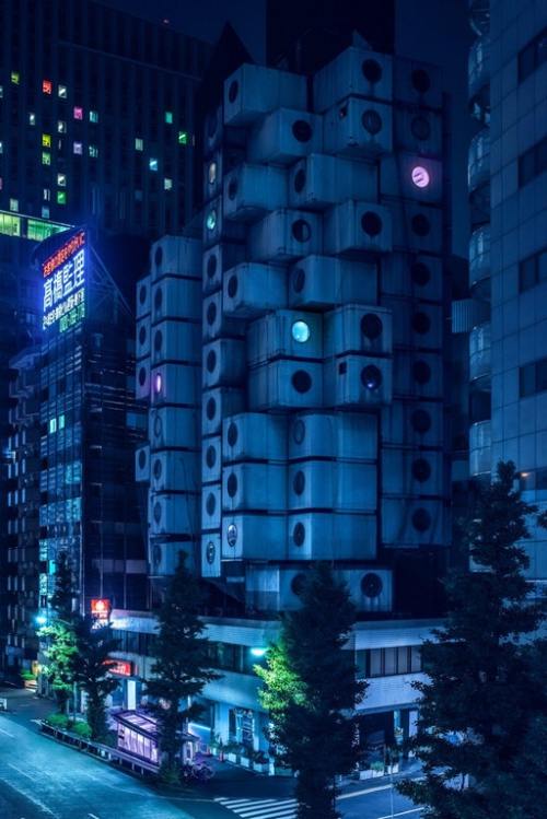 Nakagin Capsule Tower, Tokyo, Japan.