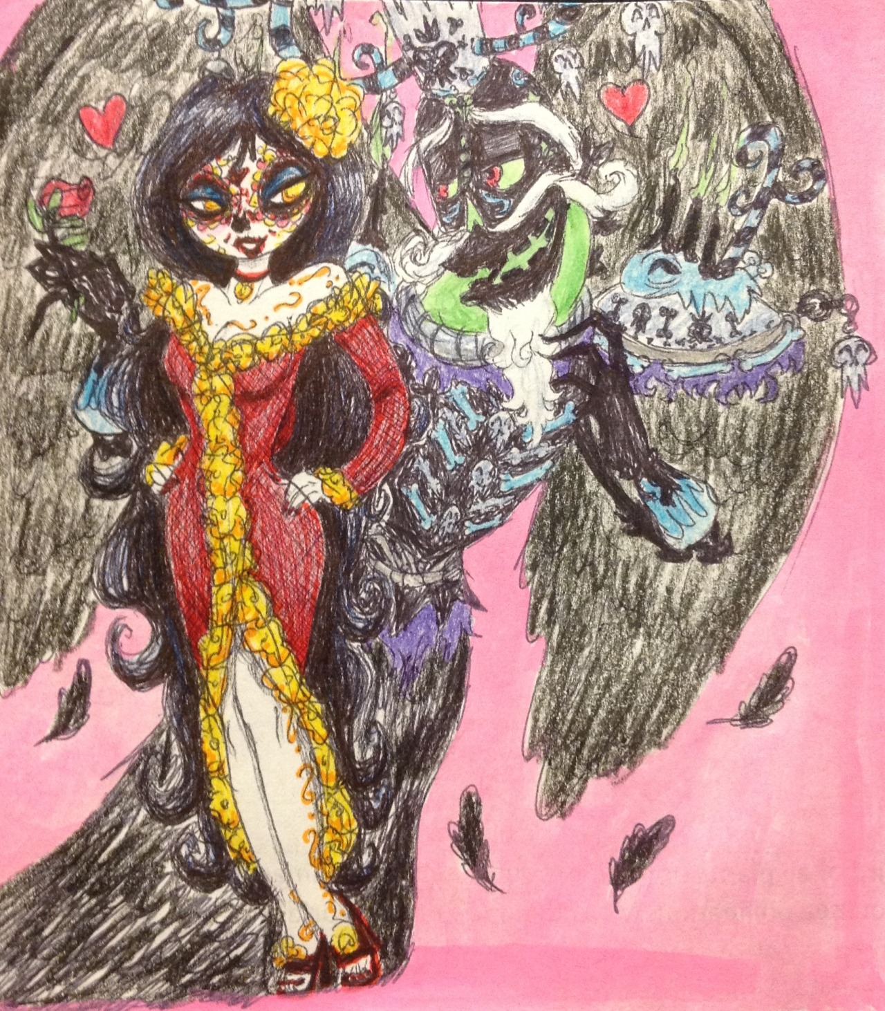 La Muerte and Xibalba Finally I got to draw them together!! :D  Even though she