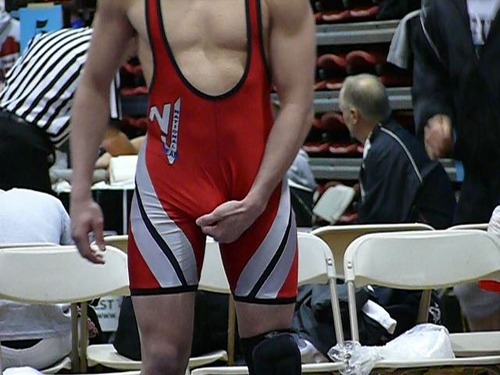 mysportyboy2:  Wrestler grabbing enormous bulge!!! Follow the Hottest sportsmen…. http://mysportyboy2.tumblr.com/