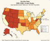 Suicide Rates between 2000-2006 in the United States