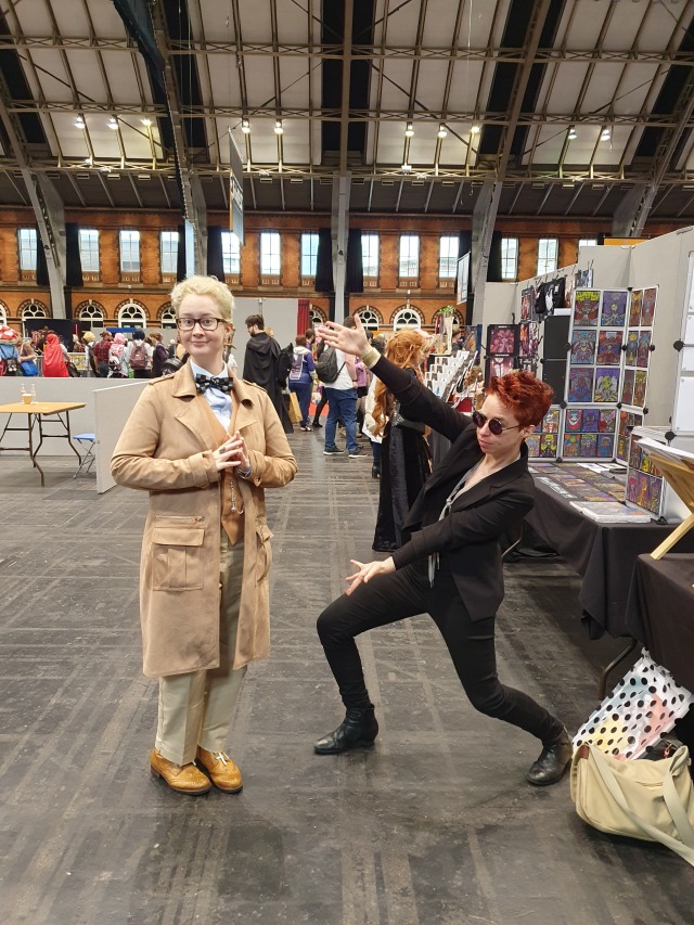 had a super fun time at the Megacon in Manchster today! thanks to @littlecello for being the perfect Crowley to my Aziraphale