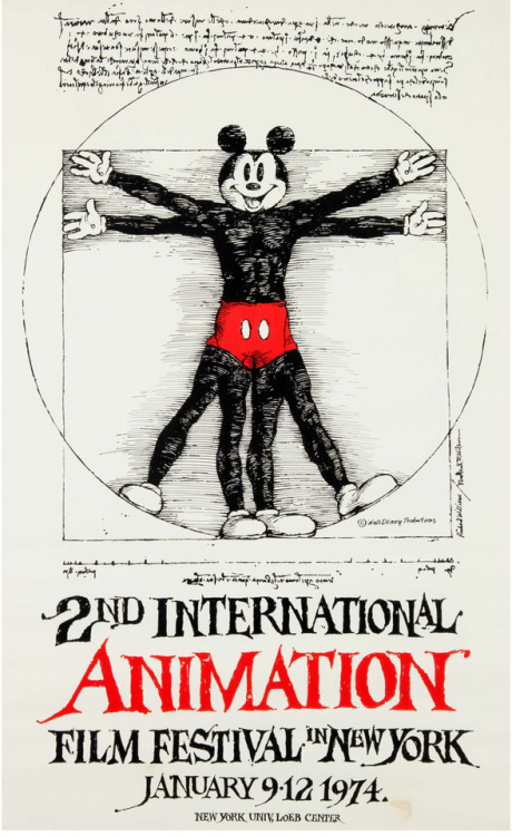 Leonardo da Mickey.Poster for the 2nd International Animation Film Festival in New York, 1974.