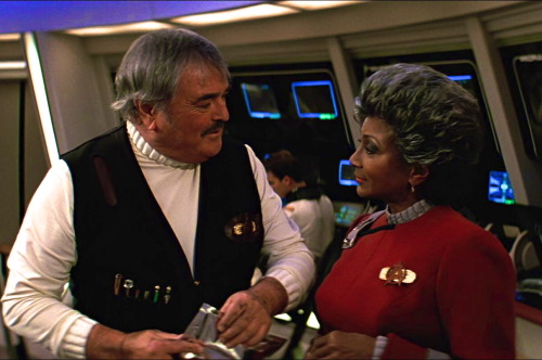 science-officer-spock:In 2287, Uhura began to show some romantic interest in Montgomery Scott. Under