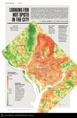 Mapsontheweb:  Hot Spots In Washington Dc. Heat Islands Can Run 17 Degrees F Hotter