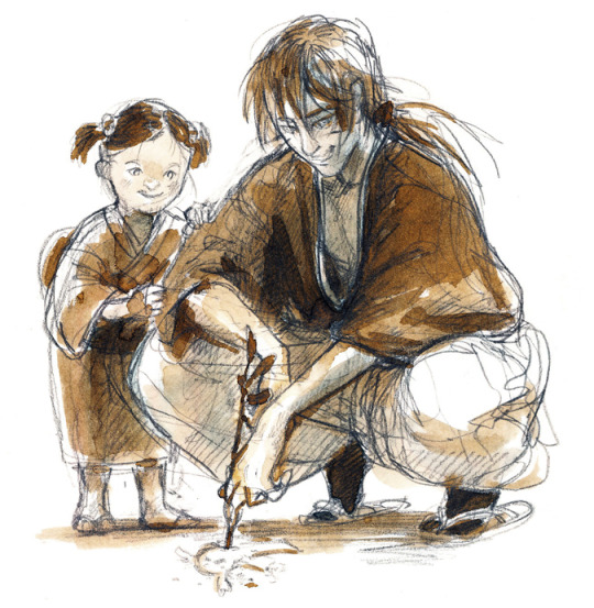 I really liked the relationship between Kenshin and the kids in the anime...