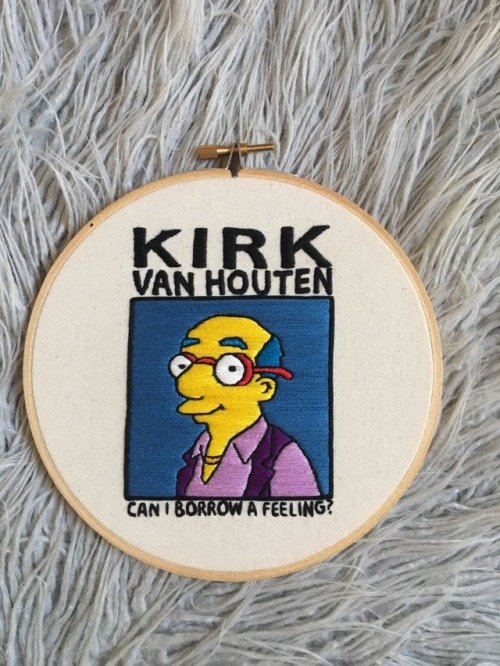 watevacunt: Can I Borrow a Feeling Kirk Van Houten Embroidery Hoop available at etsy.com/shop/embroi