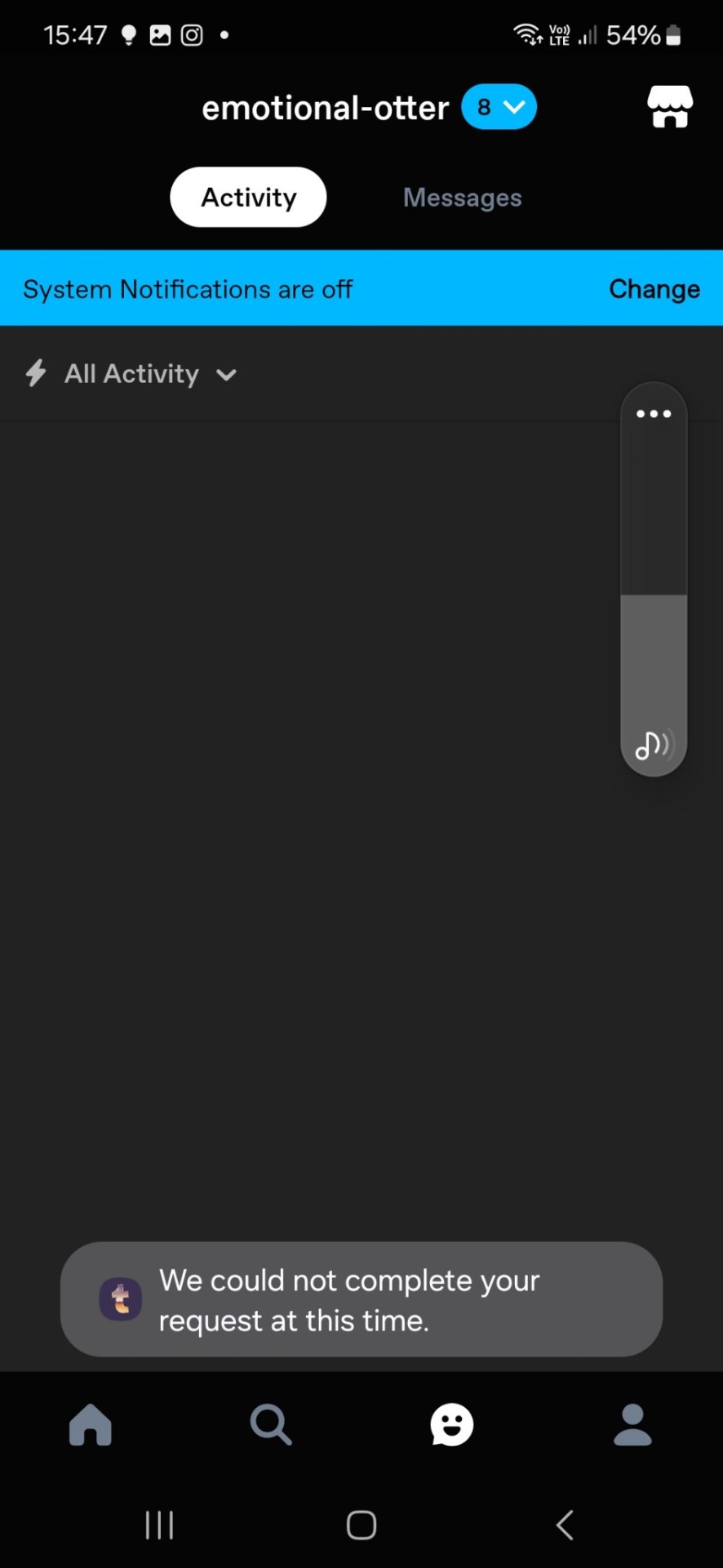 Is Anyone Else Having Difficulty Seeing Their Notifications/activity?