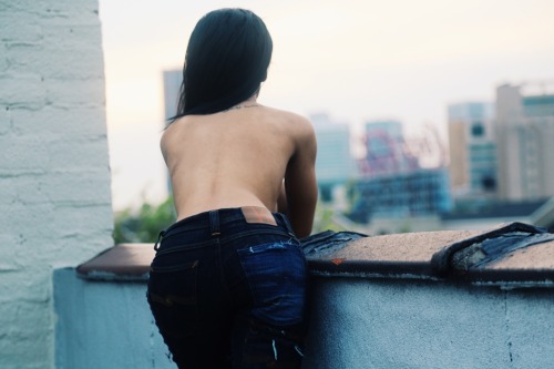 obadc:  Me for Oli’s customized destroyed nudies. Shot by: 404retro