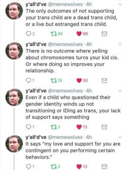 trashgender-neurotica: kipplekipple:  cishetsbeingcishet:   justherefordaart:  thisoneshade: LOUDER  Skepticism isn’t a lack of support though. Proper diagnosis is important, and if you don’t test positive, it’s time to check for other potential