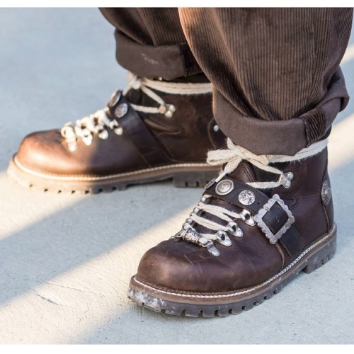My Bavarian alpine boots photographed by @christiantrippe for @bearflavoured in Pitti 87 - thanks C