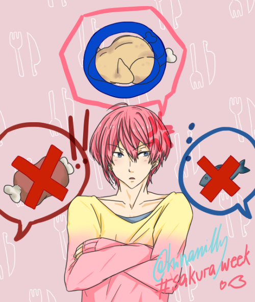 hinalilly:  Sakura Week - Day 4 [Adolescence] While not a picky eater, Sakura has his preferences, and he sticks to them when it’s his turn to make dinner. Unfortunately, everyone in his family is just as stubborn as he is.(At least the food is always