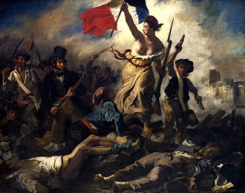 A Liberdade Guiando o Povo, Eugène Delacroix, 1830.  A obra mais famosa do pintor Delacroix r