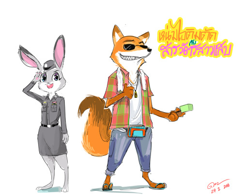 gapangman:fanart  thai-style zootopia !!im done _(:3 」∠)_ thank you disney great movie10/10