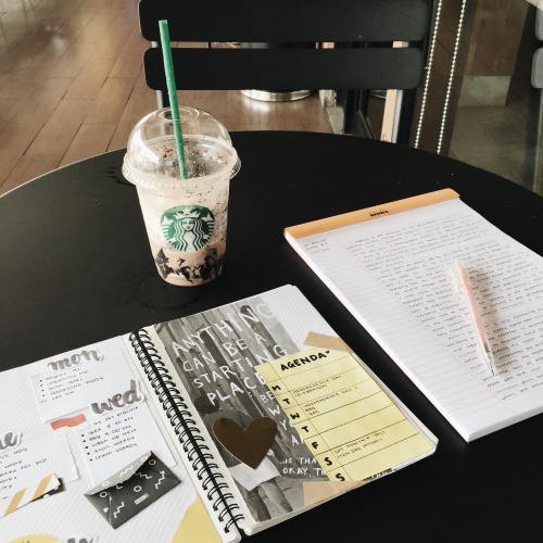 eintsein:  20/8/16 1:15 PM // writing essays and bullet journaling at starbucks while waiting for my