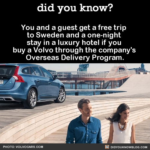 did-you-kno:  You and a guest get a free trip to Sweden and a one-night stay in
