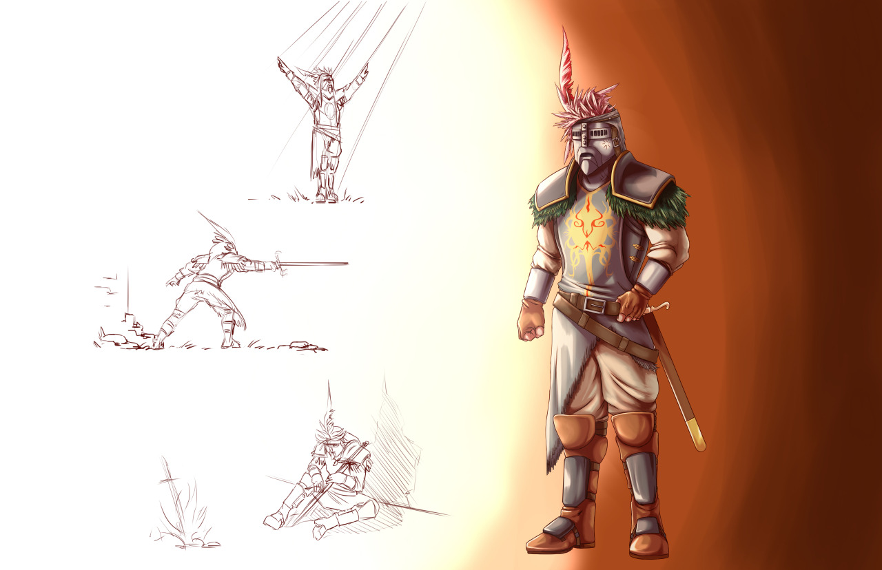 The first in a series of fusions of the Souls characters of Solaire, Lucatiel and