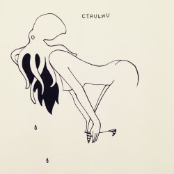 petitesluxures:  Cthulhu 🐙 #drawing #draw